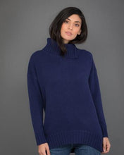 Load image into Gallery viewer, High Neck Cashmere Jumper in Blue
