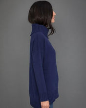 Load image into Gallery viewer, High Neck Cashmere Jumper in Blue