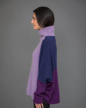 Ladda upp bild till gallerivisning, Patchwork Cashmere Jumper in purple
